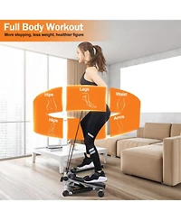 Sevorley Mini Stepper Exercise Machine with Resistance Bands, Steel Stair Stepper with Lcd Monitor for Home Workout