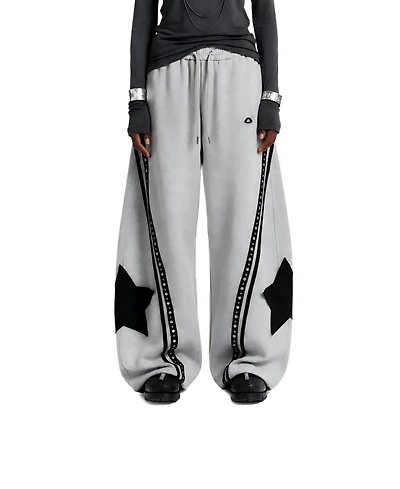 Aelfric Eden Women's Baggy Barrel High-Rise Star-Stud Sweatpants