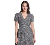 Calvin Klein Women's V-Neck Short-Sleeve A-Line Midi Dress