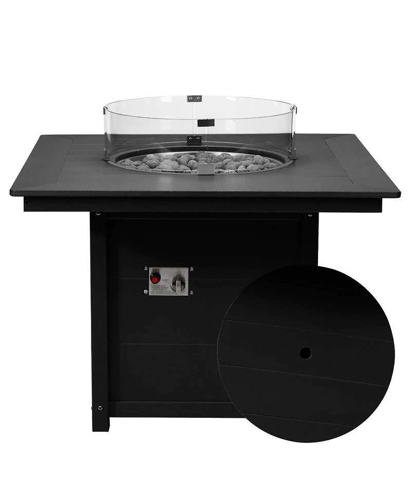 WestinTrends Modern Outdoor Patio Propane 42" Square Fire Pit Table