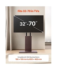 Sugift Height Adjustable Universal Tv Stand for 32 to 70 Inch Screens with Built-In Power Strip and Casters