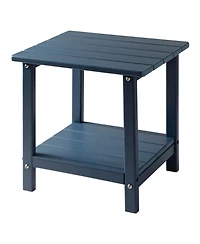 Sugift Double Layer Hdpe Outdoor Side Table with 360 Pound Top Shelf Capacity