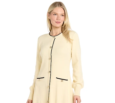 R & M Richards Women's Long-Sleeve Scoop-Neck Sweater Dress