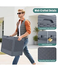 Mecale 25-Gallon Rattan-Look Deck Box for Package Drops and Patio Gear