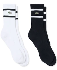 Lacoste Men's Striped Ribbed Crew Socks, 2-Pack