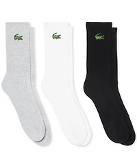 Lacoste Men's Crew Ribbed Socks, 3-Pack
