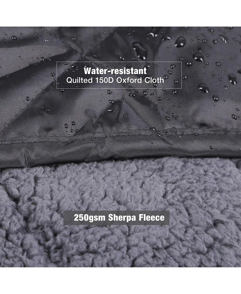 Piscifun Extra Large Sherpa Lined Camping Blanket Warm Windproof Water Resistant Machine Washable