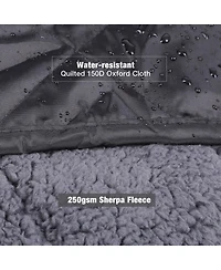Piscifun Extra Large Sherpa Lined Camping Blanket Warm Windproof Water Resistant Machine Washable