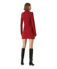 Pcfg Women's Two-Tone Ribbed Long-Sleeve Dress