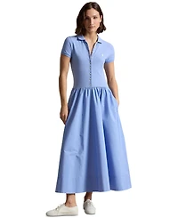Polo Ralph Lauren Women's Hybrid Mesh Collar A-Line Dress