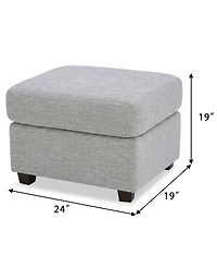 Lorrana 24" Fabric Reversible Back Cushion Ottoman, Macy's Exclusive