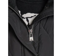 Karl Lagerfeld Paris Women's Hooded A-Line Puffer Coat