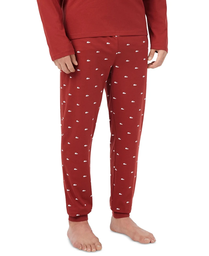 Lacoste Men's Crewneck Jersey Pajama, 2-Piece Set