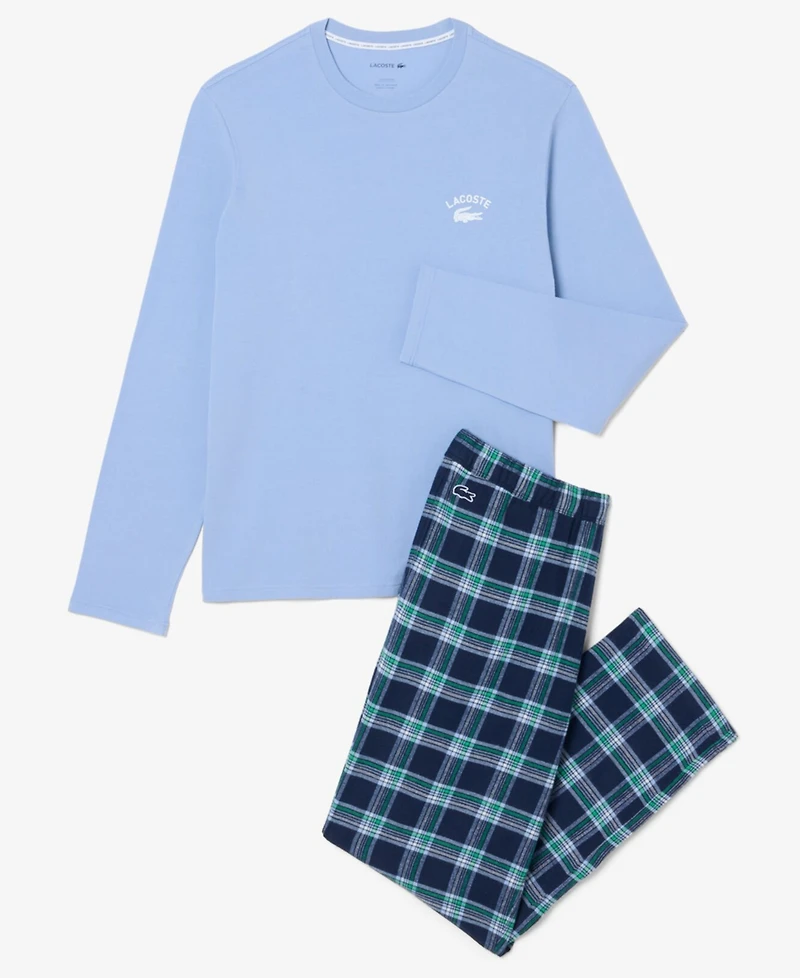 Lacoste Men's Crewneck Pajama, 2-Piece Set