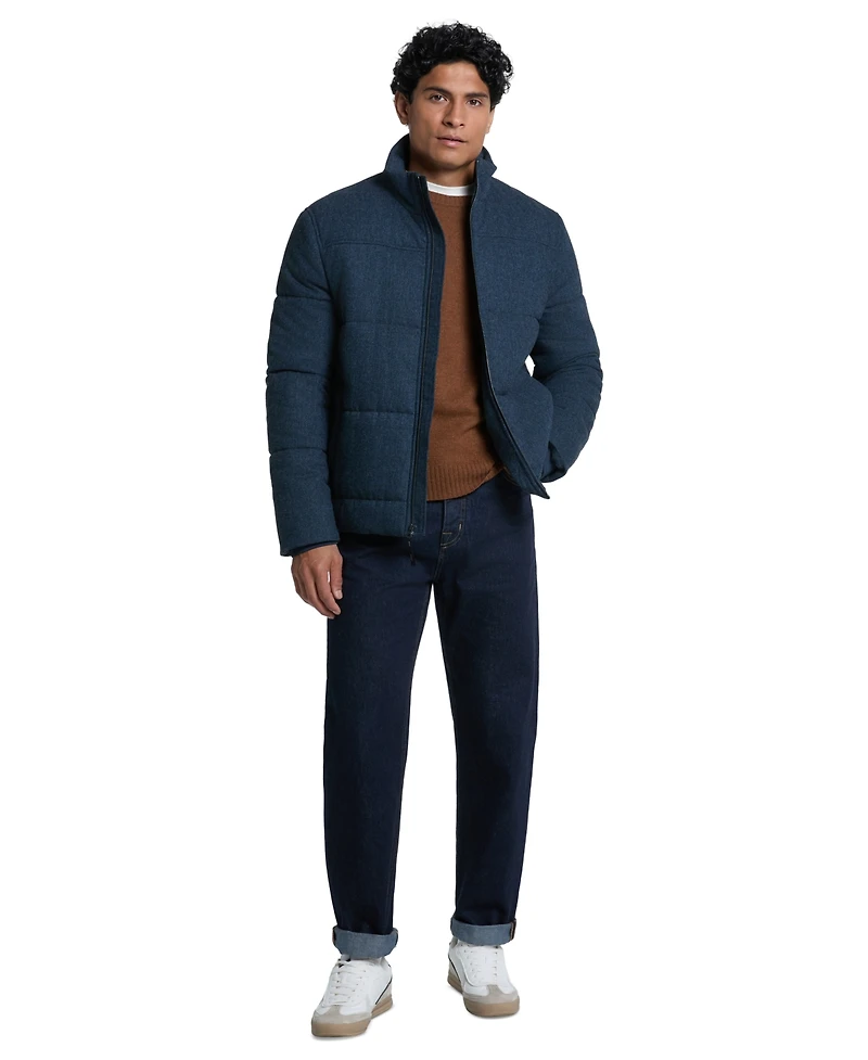 Ted by Baker Men's Quilted Stand Collar Flannel Jacket