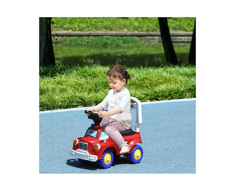 Yobtop Toddler Ride on Toy - Baby Ride on Fire Truck, Music, Horn, Under Seat Storage, Foot to Floor Car, for Kids 18-36 Months