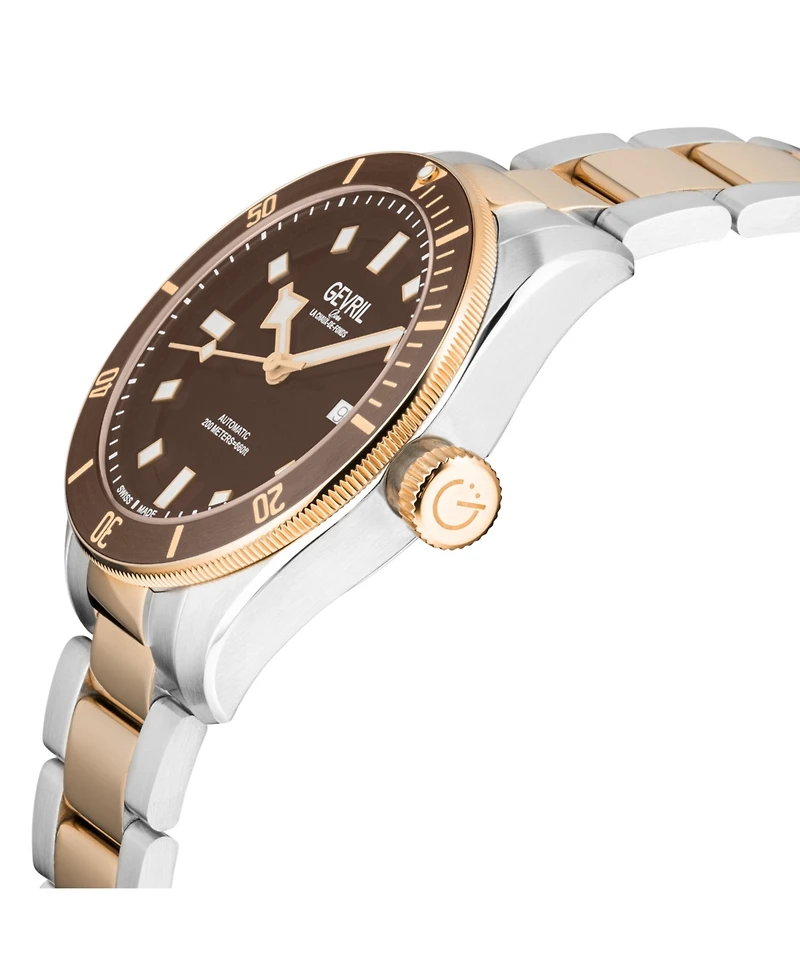 Gevril Men's Swiss Made Yorkville Swiss Automatic Two tone Stainless Steel Bracelet Watch