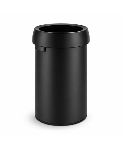 Home Zone Living 16 Gallon Stainless Steel Open Top Trash Can with Round Design