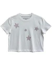 With Jules Girls' 7-16 Crewneck Star Rhinestone Printed T-Shirt