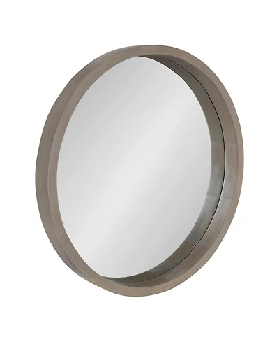 Kate and Laurel Hutton Round Wood Wall Mirror