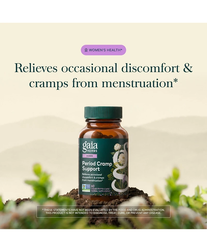 Gaia Herbs Cramp Relief- Herbal Supplement for Hormone Balance and Period Cramp Relief- Made with Licorice Root- 60 Capsules (60 Servings)