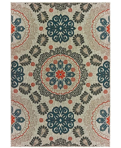 Oriental Weavers Latitude 1903W Gray 5'3" x 7'3" Outdoor Area Rug