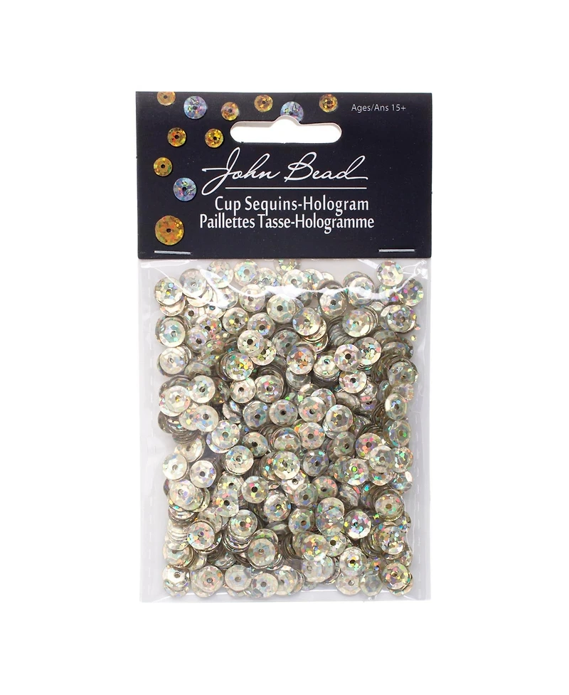John Bead 1600ct/850ct/450ct Round Plastic Sequins Hologram Diy Craft Supplies 6mm/8mm/10mm