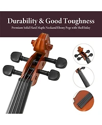Yobtop 4/4 Full Size Handcrafted Ready-to-Play 2-Piece Violin and Bow Set, Ages 11+