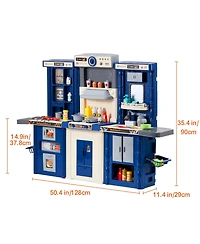 Yobtop 3-in-1 Kids Kitchen Playset with 74 Accessories, Ages 3+