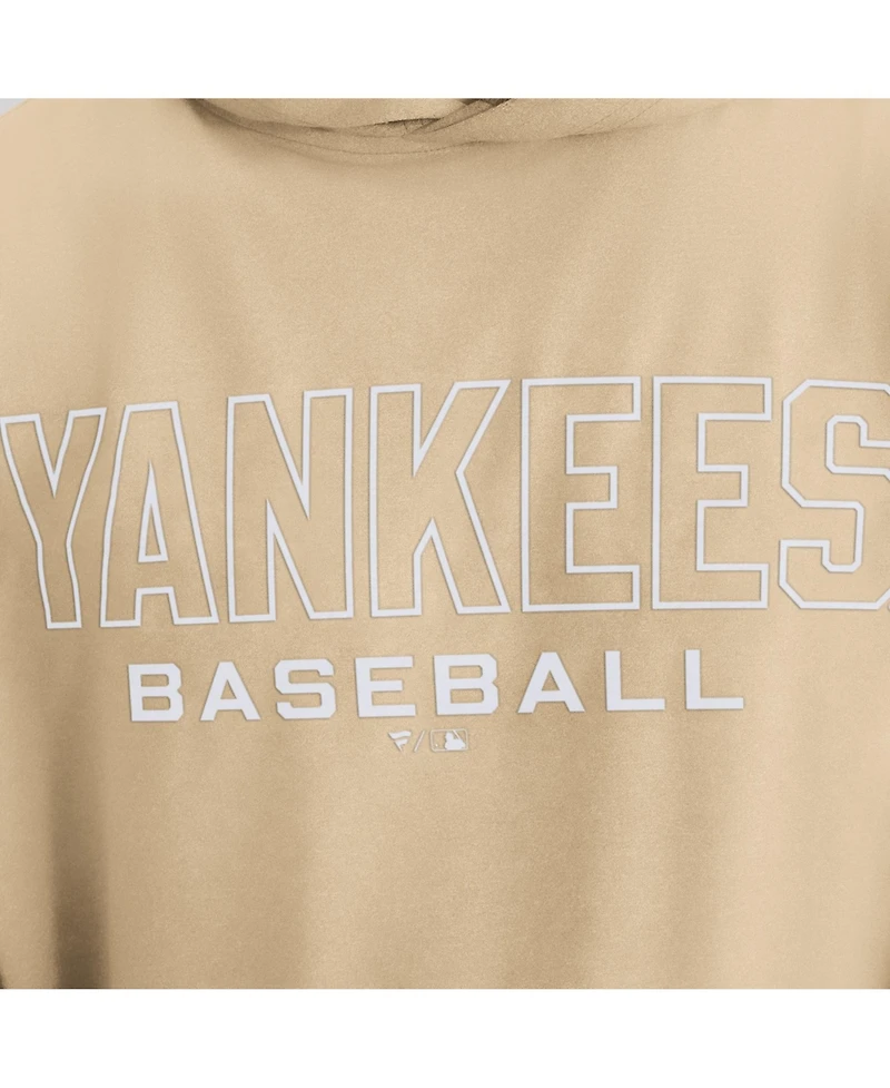 Fanatics Men's Khaki New York Yankees ClutchLong sleeves Hooded T-Shirt