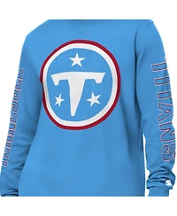 Starter Men's Light Blue Tennessee Titans Clutch Hit Ii Long-Sleeve T-Shirt