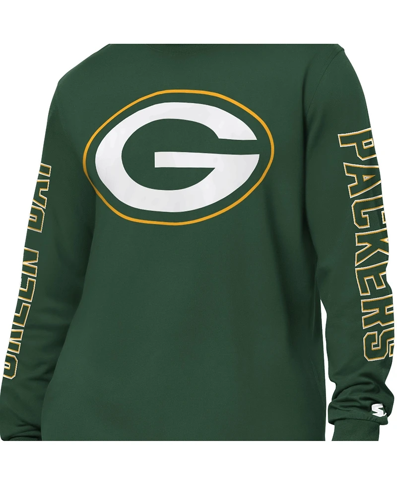Starter Men's Green Bay Packers Clutch Hit Ii Long-Sleeve T-Shirt