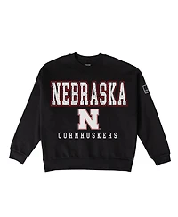 Gameday Couture Women's Black Nebraska Huskers Oversized Level Up Label Premium Sweatshirt