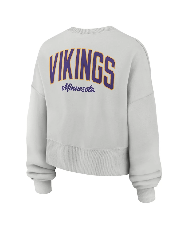 Nike Women's Gray Minnesota Vikings Oversized Primetime Phoenix Fleece Sweatshirt