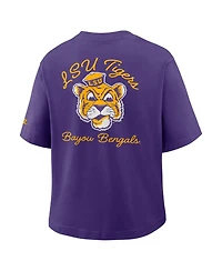 Nike Women's Purple Lsu Tigers Legacy Pocket Boxy T-Shirt
