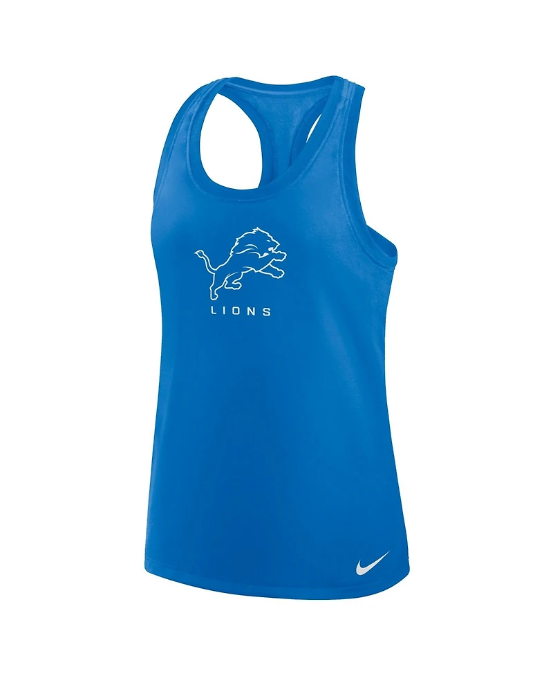 Nike Women's Blue Detroit Lions Hurry Up Tri-Blend Dri-fit Tank Top