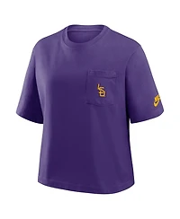 Nike Women's Purple Lsu Tigers Legacy Pocket Boxy T-Shirt