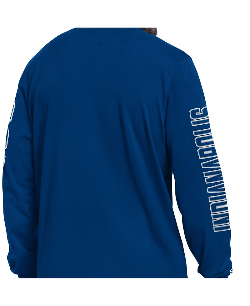 Starter Men's Royal Indianapolis Colts Clutch Hit Ii Long-Sleeve T-Shirt
