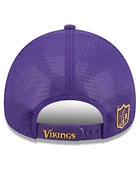 New Era Men's Purple Minnesota Vikings 2026 Sideline Apex 9FORTY Adjustable Trucker Hat
