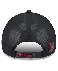New Era Men's Black Washington Commanders 2026 Sideline Apex 9FORTY Adjustable Trucker Hat