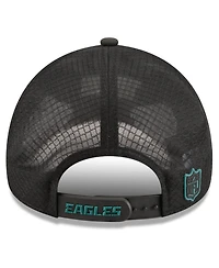New Era Men's Black Philadelphia Eagles 2026 Sideline Apex 9FORTY Adjustable Trucker Hat