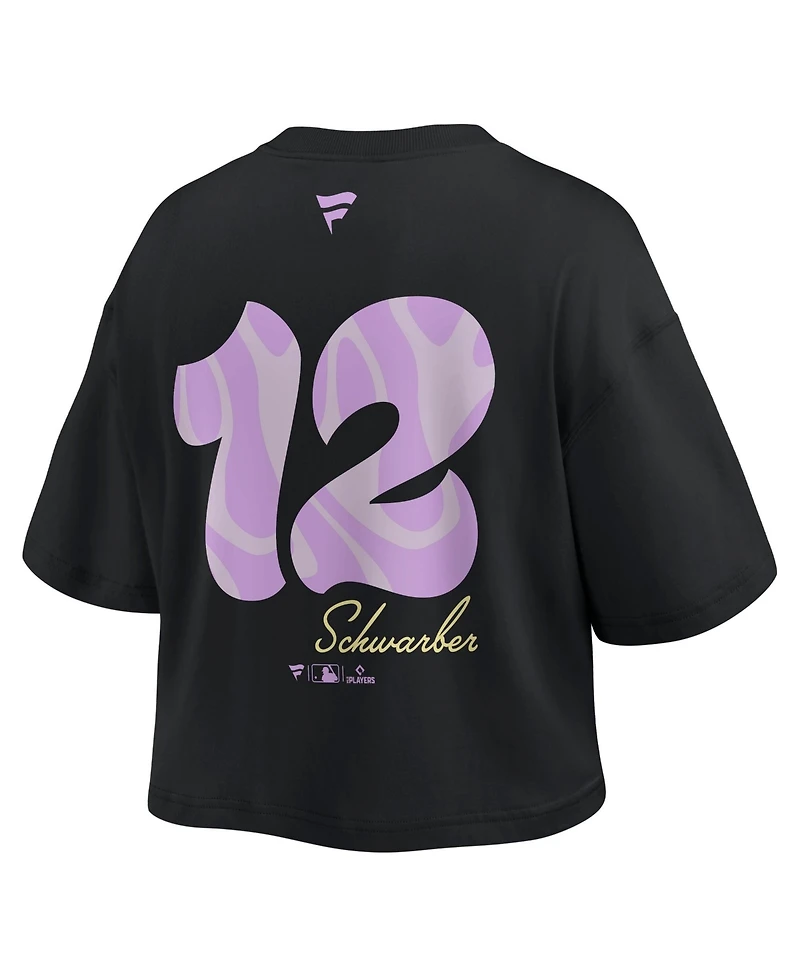 Fanatics Women's Kyle Schwarber Black Philadelphia Phillies Name Number Cropped Top