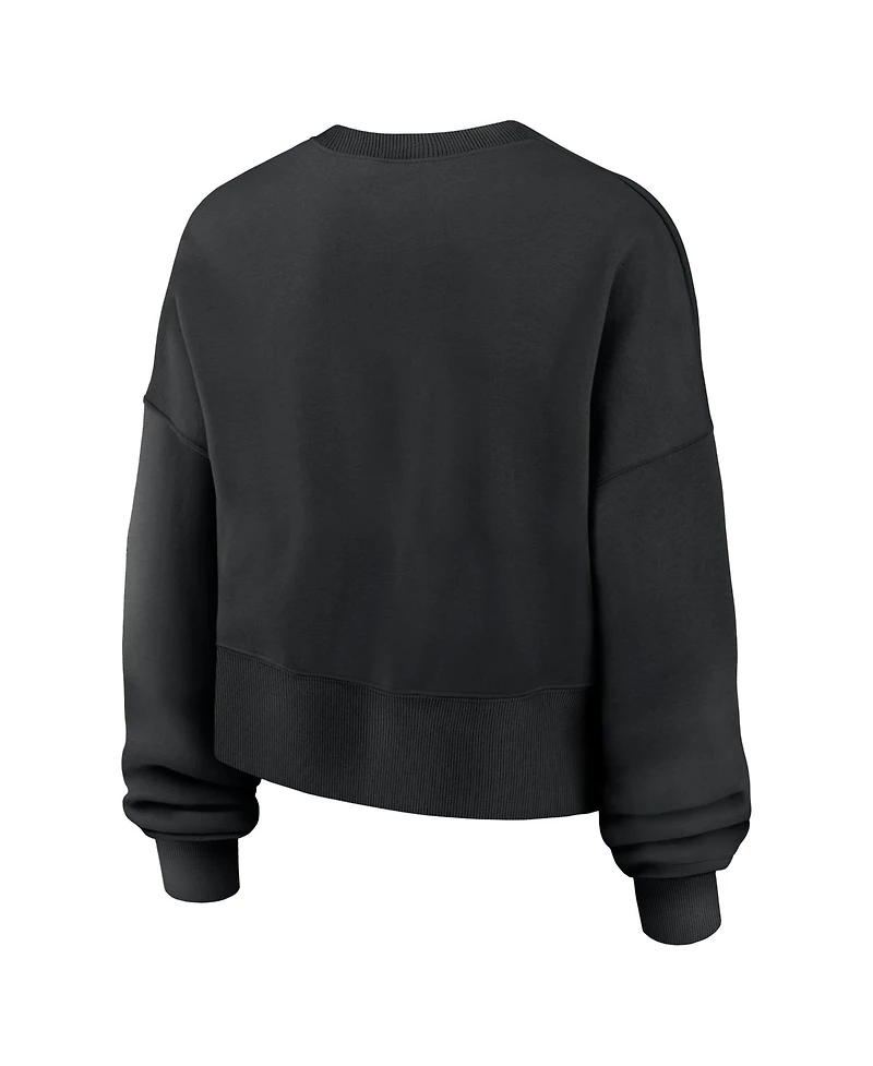 Nike Women's Black San Francisco 49ers 80th Anniversary Phoenix Oversized Tri-Blend Sweatshirt