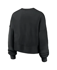 Nike Women's Black San Francisco 49ers 80th Anniversary Phoenix Oversized Tri-Blend Sweatshirt