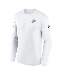 Nike Men's Los Angeles Rams Fearsome White Legend Small Logo Dri-FITLong sleeves T-Shirt