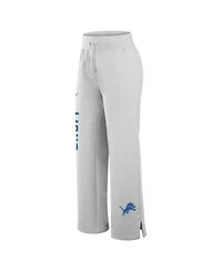 Nike Women's Gray Detroit Lions Primetime Phoenix Fleece Wide-Leg Sweatpants