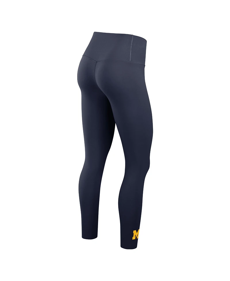 Nike Women's Navy Michigan Wolverines Zenvy High Dri-fit 7/8 Leggings