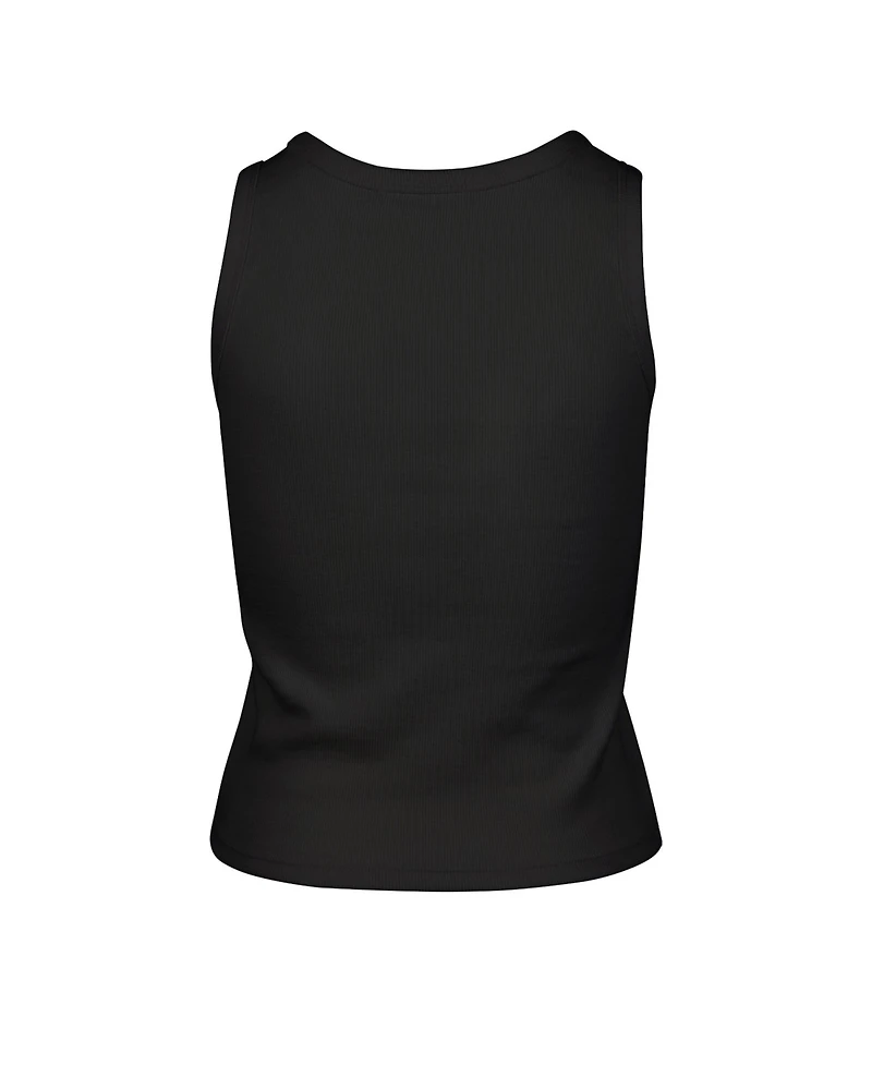 47 Brand Women's Black New Orleans Saints Cropped Straight Cut Ribbed Baby Tank Top