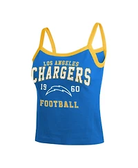Wear by Erin Andrews Women's Powder Blue Los Angeles Chargers Colorblock Racerback Tank Top