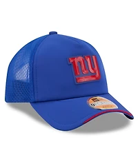 New Era Men's Royal New York Giants 2026 Sideline Apex 9FORTY Adjustable Trucker Hat